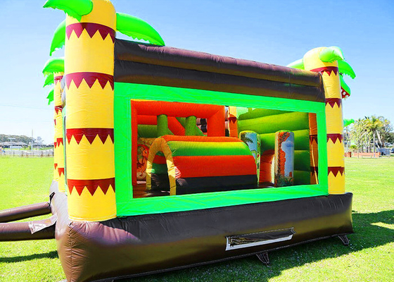 Adults And Kids Outdoor Game 0.55mm PVC Dinosaur Inflatable Bouncy Castle Rental