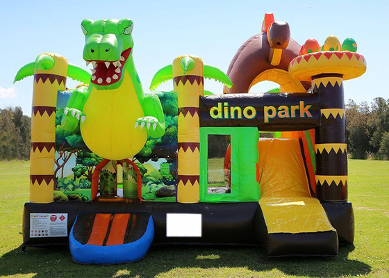 Adults And Kids Outdoor Game 0.55mm PVC Dinosaur Inflatable Bouncy Castle Rental