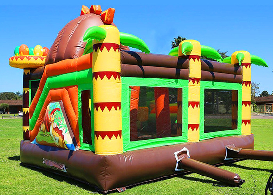 Adults And Kids Outdoor Game 0.55mm PVC Dinosaur Inflatable Bouncy Castle Rental