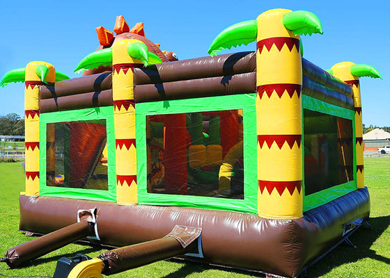 Adults And Kids Outdoor Game 0.55mm PVC Dinosaur Inflatable Bouncy Castle Rental