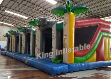 Printing Tree Jungle 0.55mm PVC Tarpaulin Small Bouncy Castles Inflatable