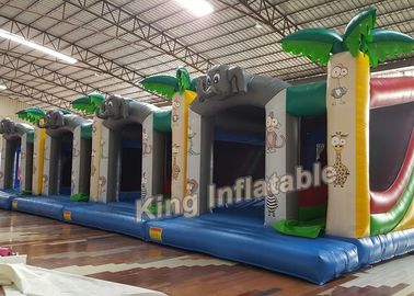 Printing Tree Jungle 0.55mm PVC Tarpaulin Small Bouncy Castles Inflatable