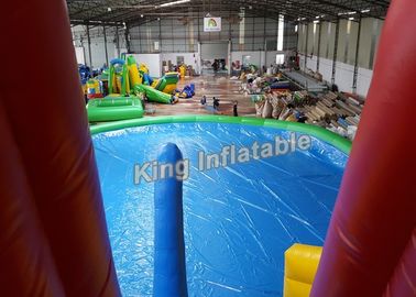 Dinosaur Amusement Park Slide Amazing Inflatable Water Park With Swimming Pool