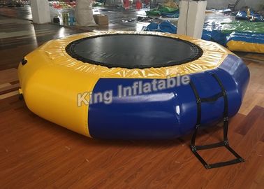 Yellow / Blue Inflatable Water Toy PVC Inflatable Trampoline For Water Park