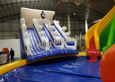 Yellow / Blue Giant Inflatable Water Parks Animal Theme 0.55mm PVC Tarpaulin