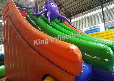 Yellow / Blue Giant Inflatable Water Parks Animal Theme 0.55mm PVC Tarpaulin