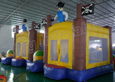 Outdoor Playground Pirate Inflatable Kids Jumping Castle Yellow And Blue