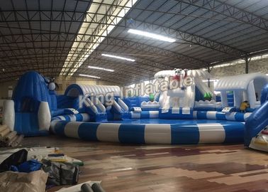 Customized White Funny Large Inflatable Water Park Equipment For Kids / Adults