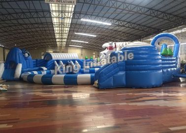 Customized White Funny Large Inflatable Water Park Equipment For Kids / Adults