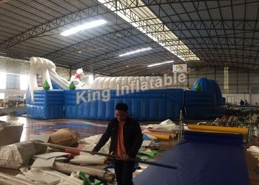 Customized White Funny Large Inflatable Water Park Equipment For Kids / Adults