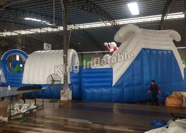 Customized White Funny Large Inflatable Water Park Equipment For Kids / Adults