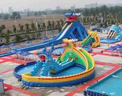 2 Years Warranty Animal Inflatable Water Parks With Frame Pool / Cartoon Slide