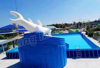 Commercial Inflatable Water Slide Park 0.9mm PVC Tarpaulin Blow Up Water Park with above ground pool