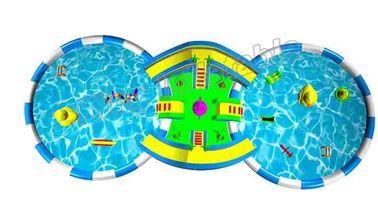 Outdoor Games Colourful Inflatable Backyard Water Park With Two Pool / Water Slide