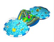 Outdoor Games Colourful Inflatable Backyard Water Park With Two Pool / Water Slide