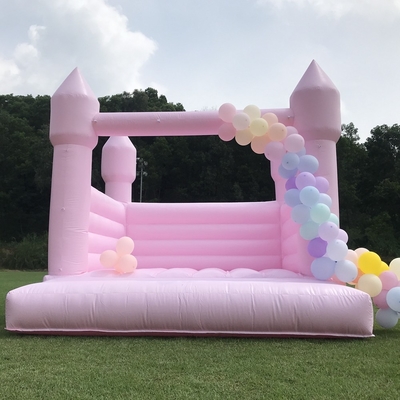 Wedding Pastel Pink Inflatable Bouncy Jump Castle Ball Pit Mini White Bounce House