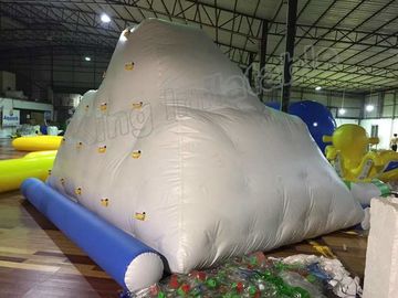 PVC Tarpaulin Giant White Inflatable Water Toy / Inflatable Iceberg For Water Park