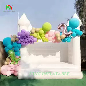 Custom Wedding Party Inflatable Bouncer White Bouncy House Jumping Castle Commercial Bounce Castle