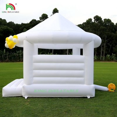 Custom White Inflatable Bounce Castle Party  Wedding Bouncer House With Circular Roof