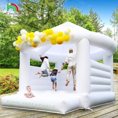 Custom White Inflatable Bounce Castle Party  Wedding Bouncer House With Circular Roof