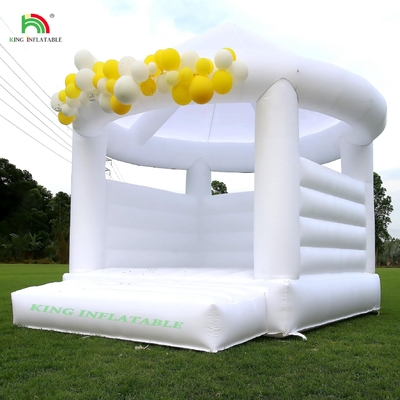 Custom White Inflatable Bounce Castle Party  Wedding Bouncer House With Circular Roof