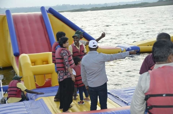 Sea Large Inflatable Floating Water Park Game Floating Island Equipment