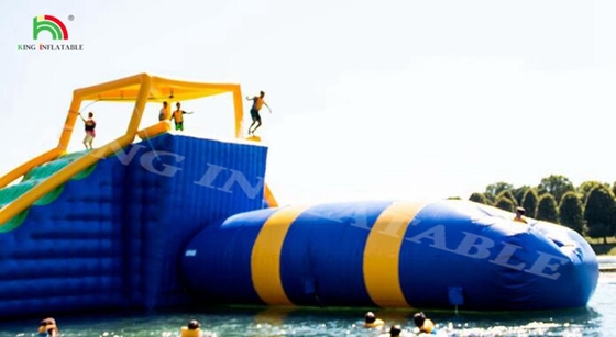 Inflatable Water Park Equipment Floating Slide Trampoline