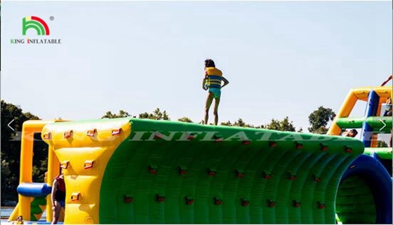 Inflatable Water Park Equipment Floating Slide Trampoline