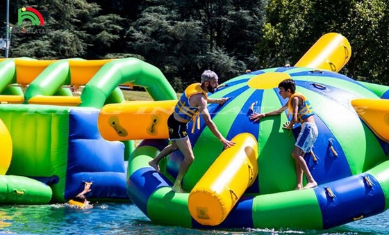 Inflatable Water Park Equipment Floating Slide Trampoline