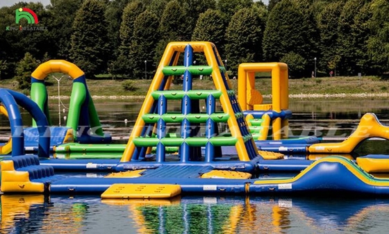 Inflatable Water Park Equipment Floating Slide Trampoline