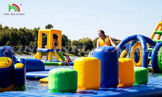 Inflatable Water Park Equipment Floating Slide Trampoline