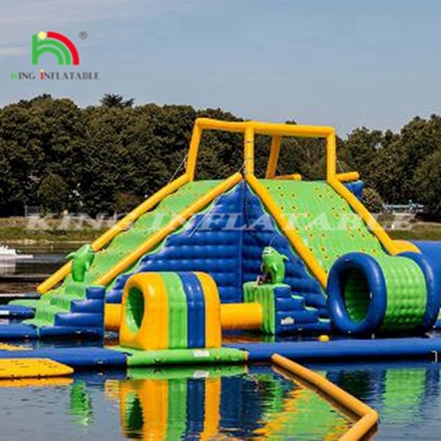 Inflatable Water Park Equipment Floating Slide Trampoline