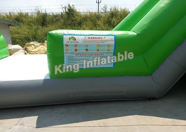 Giant Green Exciting Trippo Inflatable Water Slide With 3 Lane For Adult