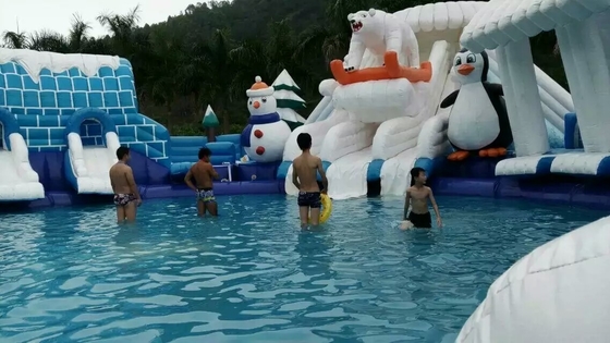 Kids Play Design Inflatable Large Pool Water Park Inflatable Water Park With Swimming Pool And Slide