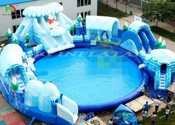 Kids Play Design Inflatable Large Pool Water Park Inflatable Water Park With Swimming Pool And Slide