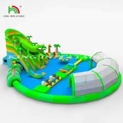 Commercial Water Play Equipment Mobile Land Inflatable Ground Water Park Large Pool Slide