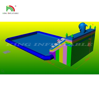 Outdoor Games Inflatable Slide Park Inflate Large Inflatable Water Slides With Swimming Pool