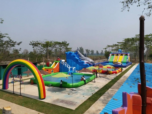 Sea World Large Inflatable Ground Water Park With Big Inflatable Slide