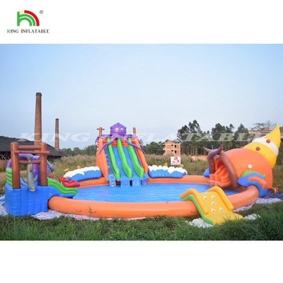 Inflatable Large Water Park With Water Slide And Pool