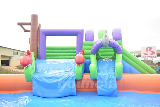 Inflatable Large Water Park With Water Slide And Pool