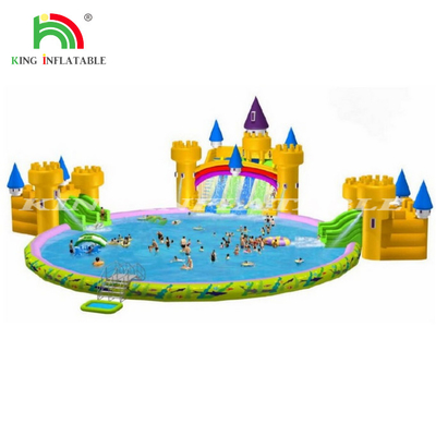 Custom Outdoor Colorful Bouncy Water Slide With Pool For Kids And Adults