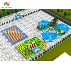 Large Inflatable Bouncy Jumping Castle Water Park Playground Slide With Swimming Pool Outdoor Amusement Children