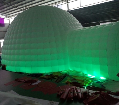 New Design Outdoor Giant Igloo LED Inflatable Dome Tent with 2 Tunnel Entrance Event for Party