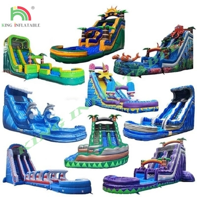 Outdoor Commercial Large Water Slide Inflatable Backyard Kids Inflatable Water Slide with Swimming Pool