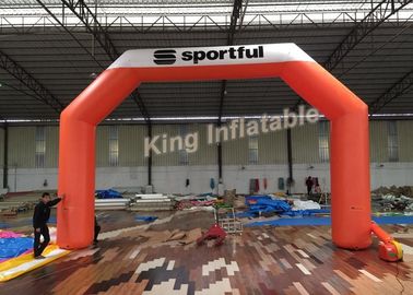 6m High Custom Made Advertising Beautiful Orange Inflatable Arch For Sport Entrance