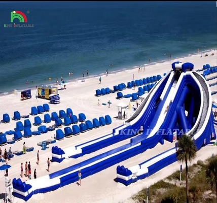 Commercial Large Triple Inflatable Water Slide 3 Lane High Tide Inflatable Water Slide