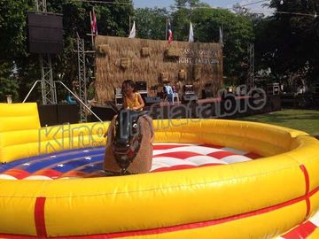 Outdoor Playground Inflatable Bull Pool Ride On Electric Bull With 0.55mm PVC Tarpaulin