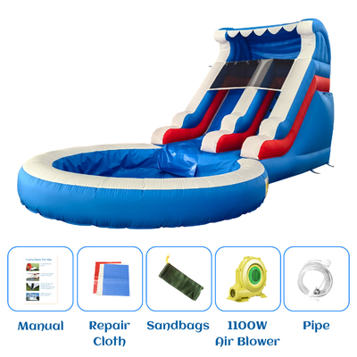 Factory Direct Sales Inflatable Water Slide with Pool Water Slides Inflatable for Adults and Kids