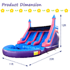 Outdoor Commercial Double Lane Inflatable Water Slides With Pool