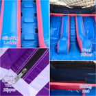 Outdoor Commercial Double Lane Inflatable Water Slides With Pool